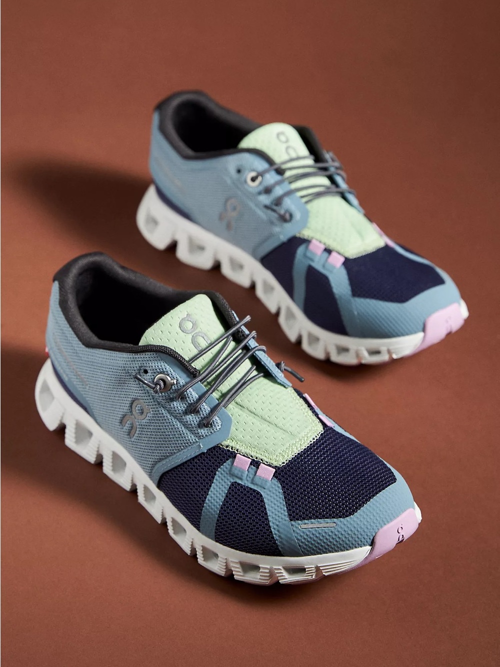 On Running Women's On Cloud 5 Push Sneakers Cobble Flint Blue Size 9